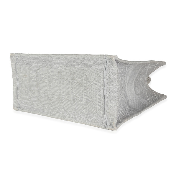 Christian Dior Grey Canvas Cannage Medium Book Tote - Picture 6 of 7